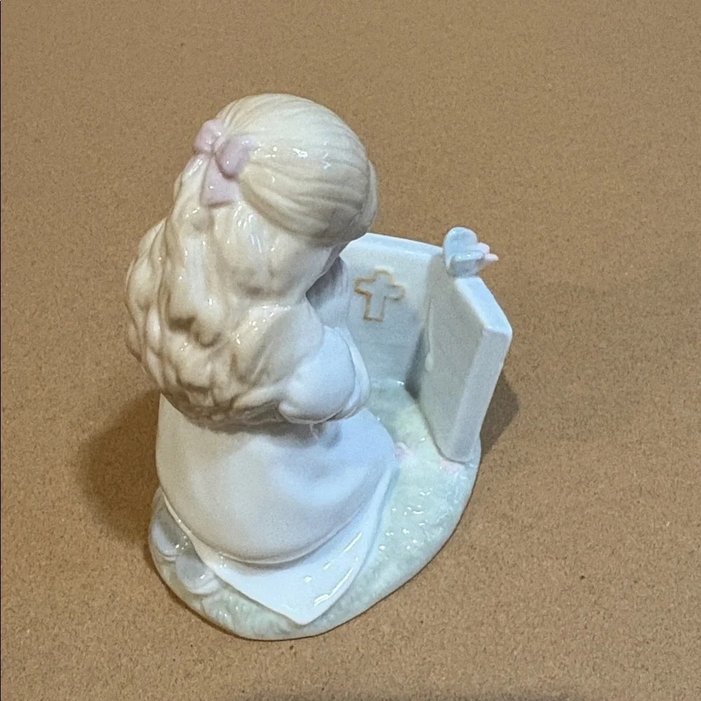 Hallmark Studio B - Little Girl Kneeling in Prayer w Bible - Porcelain Figurine